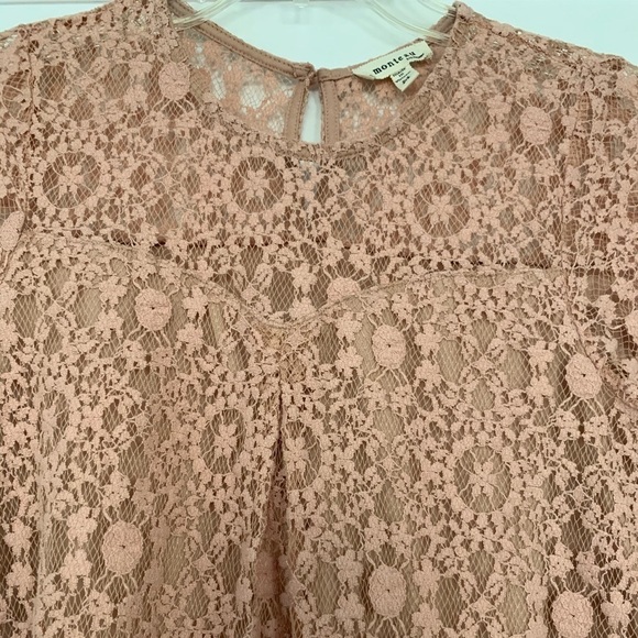 MONTEAU Top Lined Laced Top-Mauve size Medium - Picture 3 of 15